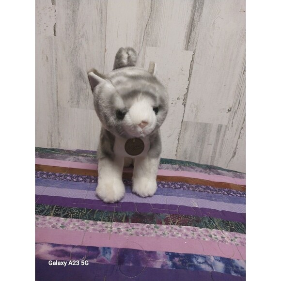 Miyoni by Aurora Plush Tabby Cat Grey Gray Striped Kitten Stuffed Animal Kitty - Picture 1 of 7